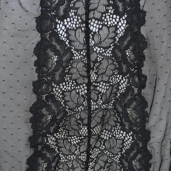 La Vie En Rose Sheer Chemise Lingerie Black Lace Sexy Size XS - Picture 3 of 8